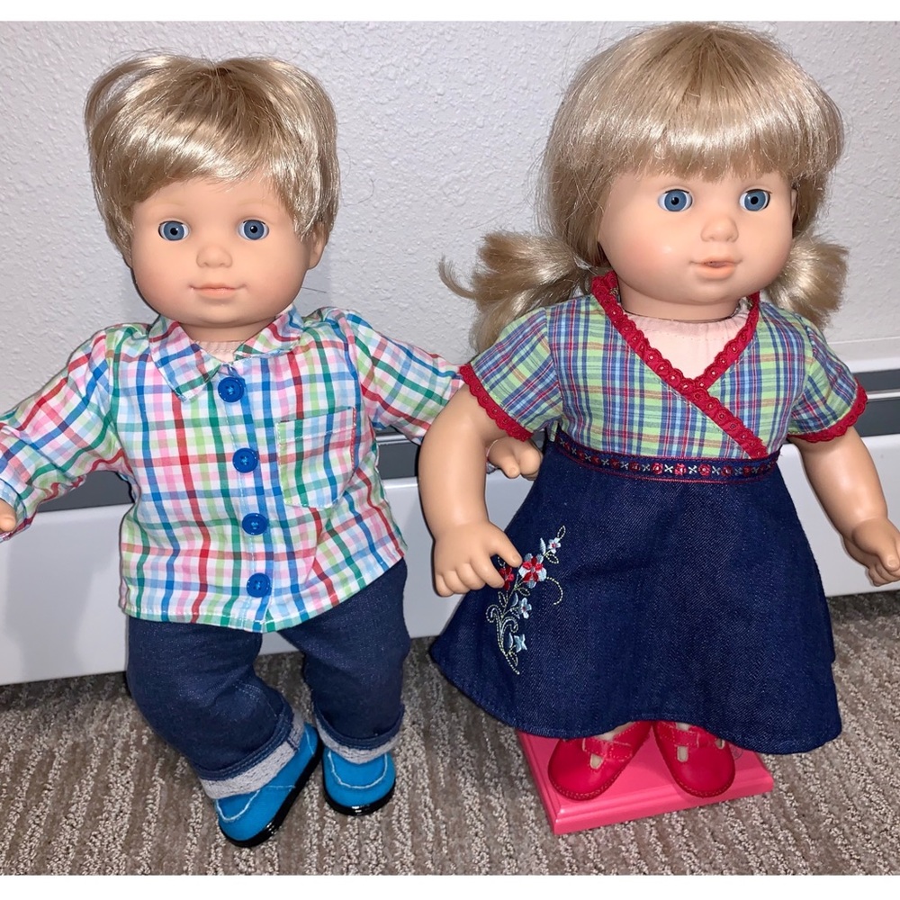 Pair of Boy & Girl RETIRED American Girl Bitty Baby Twins + LOTS of clothes